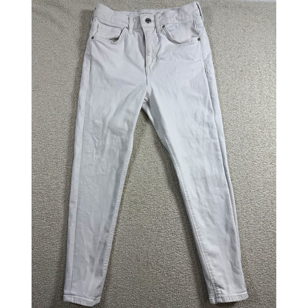 Topshop Jamie Petite Skinny Jeans Womens W28 L28 White Stretch Denim High Rise